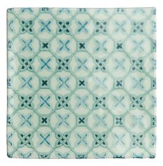 Winchester Residence Ormeaux Blue on Mint 13 x 13cm