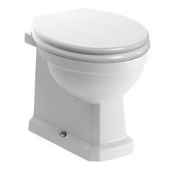 Abbey Back To Wall WC & Satin White Wood Effect Soft Close Seat