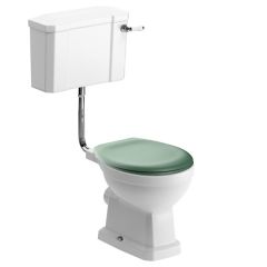 Abbey Low Level WC & Sage Green Soft Close Seat