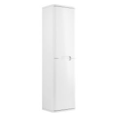 Apollo Oblique White Gloss Wall Hung 2 Door Tall Unit 350mm