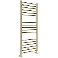 Tabo Forma Straight Ladder Brushed Brass Radiator (smaller size pictured)