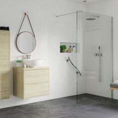 Cosmo Vega Wetroom Panel & Support Bar Silver 