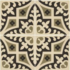 Odyssey Romanesque Dublin and Black on White Tiles, pattern repeat