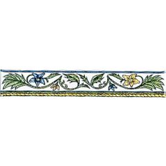 Original Style Floral Rope Blue & Yellow Border Tile
