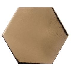 Scale Hexagon Metallic Gold Tile 10.7 x 12.4cm