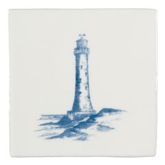 Winchester Residence Lighthouse Blue on Papyrus 13 x 13cm
