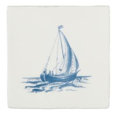 Winchester Residence Yawl Blue on Papyrus 13 x 13cm 