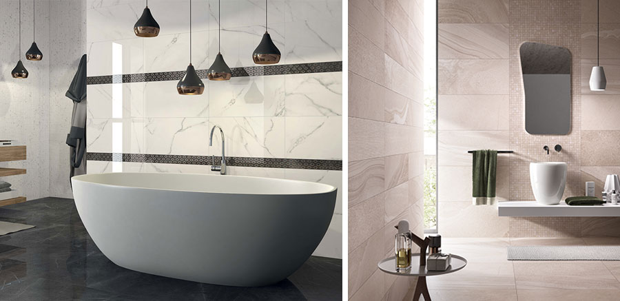 Bathroom tile trends - marble effect