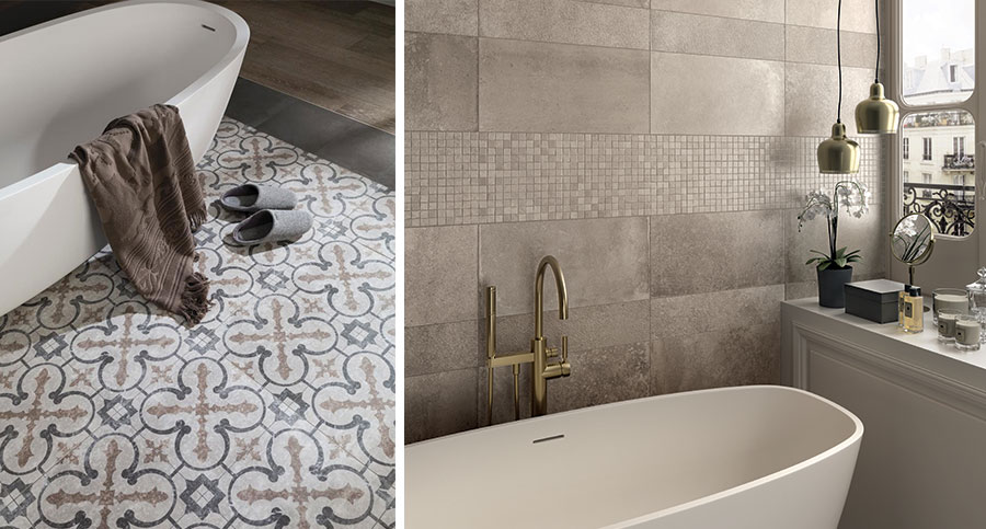 Bathroom tile trends - concrete effect