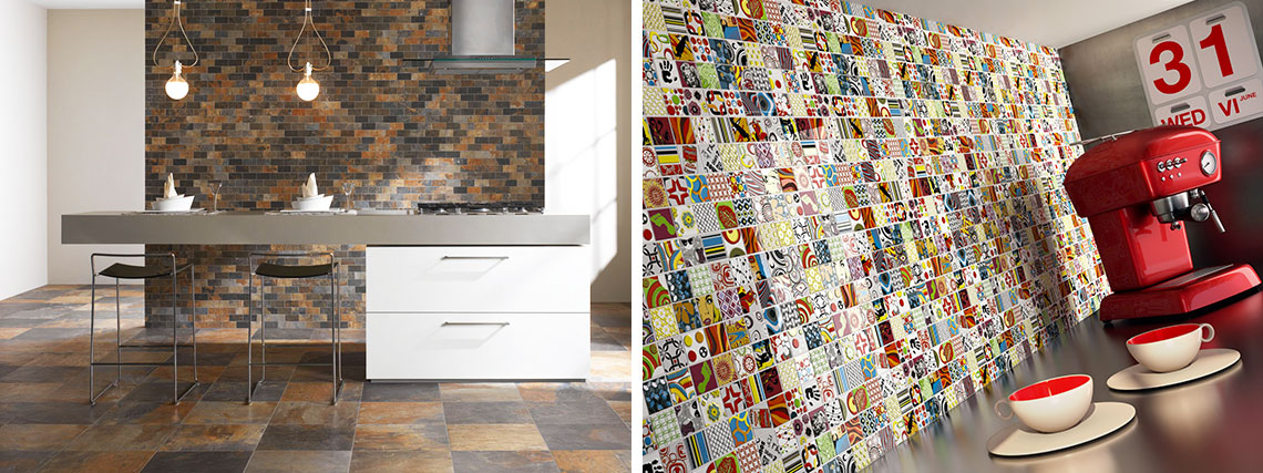 Feature walls: Mosaic tiles