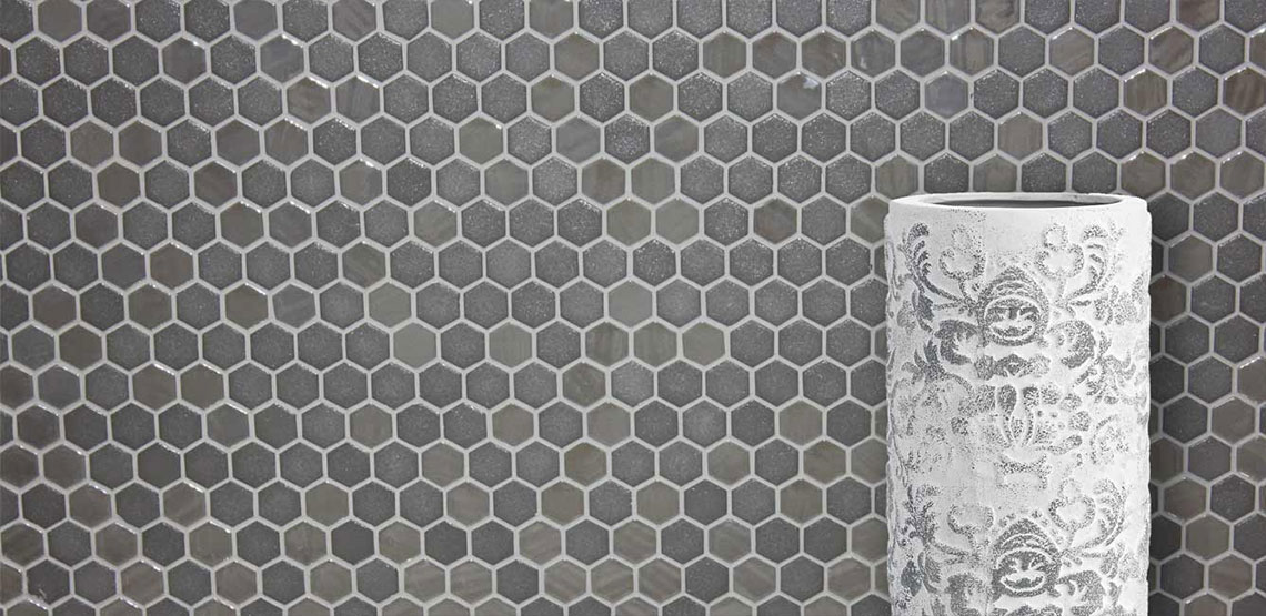 Hexagon Stone-Opalo Grey Blend Mosaic Tile