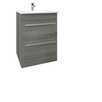 Purity Grey Ash 600mm Floor Standing Drawer Unit With Basin