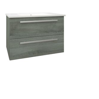 Purity Grey Ash 750mm Wall Mounted Drawer Unit With Basin