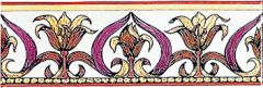 Original Style Art Nouveau Lily Pink Border Tile