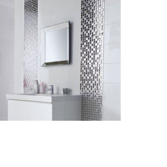Flat White Ceramic Gloss Wall Tiles 20 x 25cm