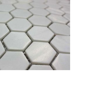 Hexagon Nature White Glass Mosaics