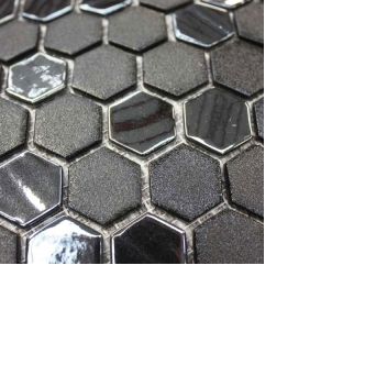Hexagon Stone-Opalo Black Blend Mosaics