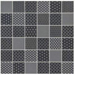 Kaleidoscope Black & White Glass Mosaic 29.7 x 29.7cm
