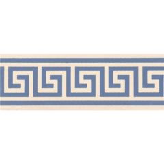 Original Style Greek Key Border Blue on White 