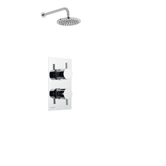 Plan Thermostatic Concealed Shower with Fixed Overhead Drencher
