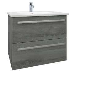 Purity Grey Ash 600mm Wall Mounted Drawer Unit With Basin