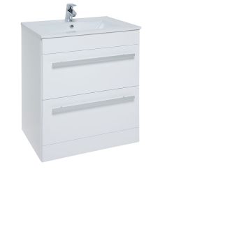 Purity White 800mm Floor Standing Drawer Unit With Basin