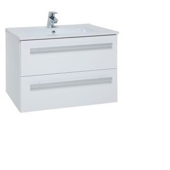 Purity White 750mm Wall Mounted Drawer Unit With Basin
