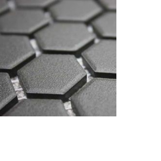 Shapes Unglazed Natural Black Hexagon Ceramic Mosaics