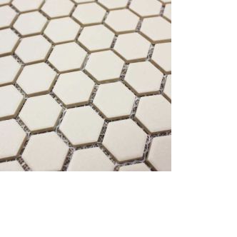 Shapes Unglazed Natural White Hexagon Ceramic Mosaics