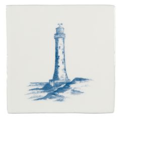 Winchester Residence Lighthouse Blue on Papyrus 13 x 13cm